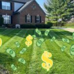 Why Your Lawn Care Bill May Be Going Up This Spring Why Your Lawn Care Bill May Be Going Up This Spring. Money signs and bills on a lawn that was cut by a Lawn Love Pro.