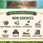 Lawn Love Launches Stand-Alone Outdoor Services Lawn Love stand-alone services: bush trimming, leaf removal, fertilization, weeding, mosquito control, aeration, yard cleanup