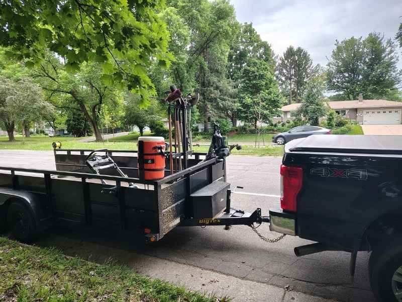 Lawn care truck and trailer