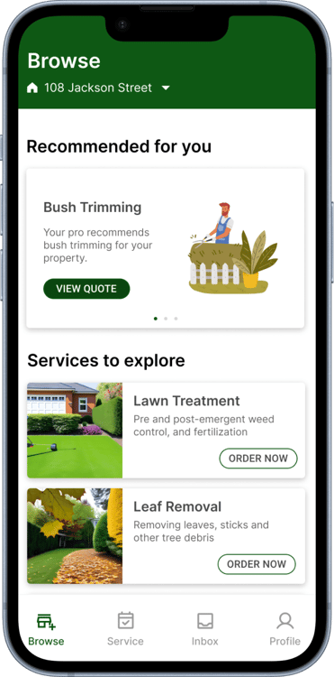 Using Lawn Love for lawn care scheduling on smart phone
